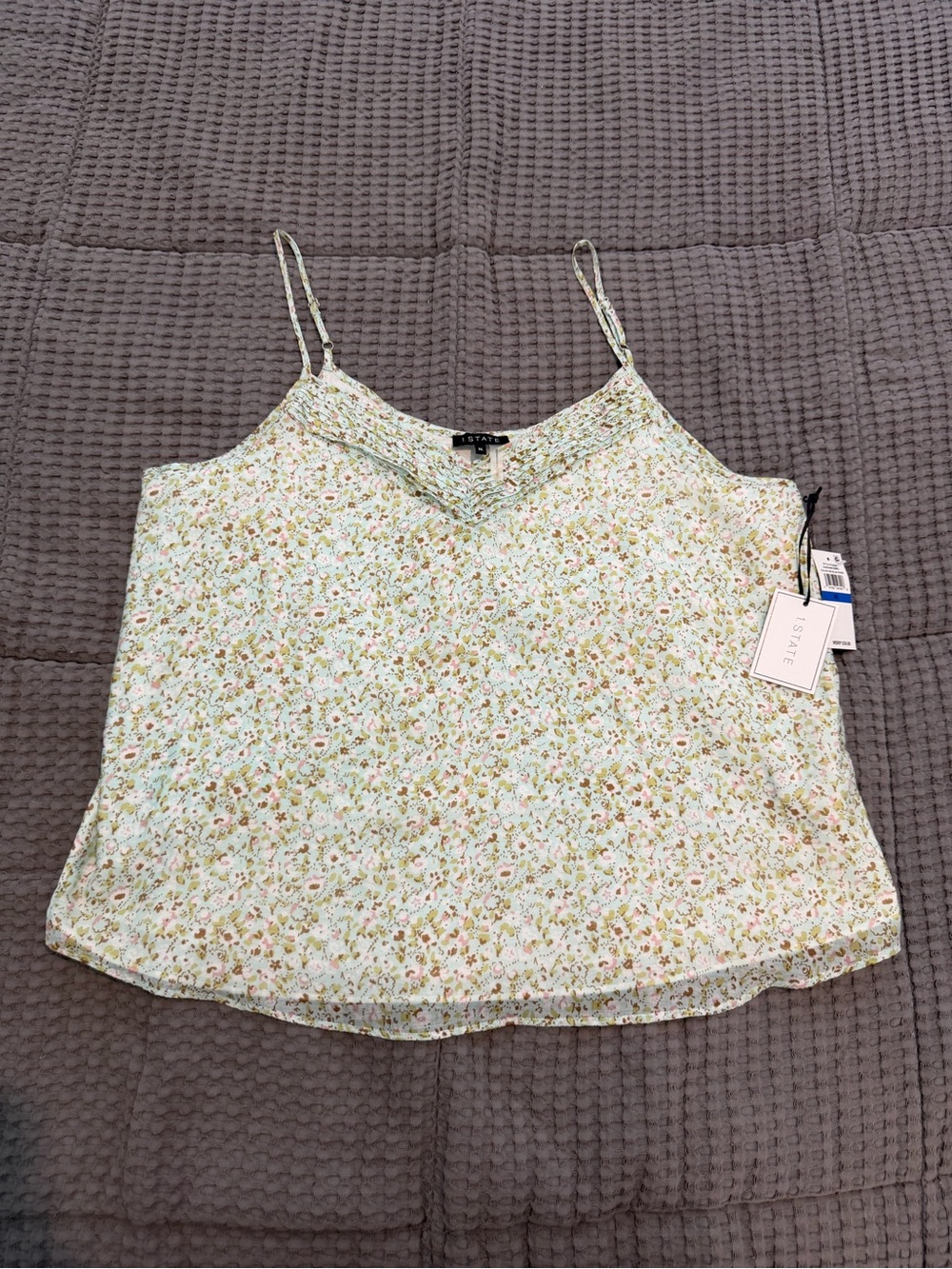 1. State Women’s Mint Floral Lace-Trim Cami Size XL NWT